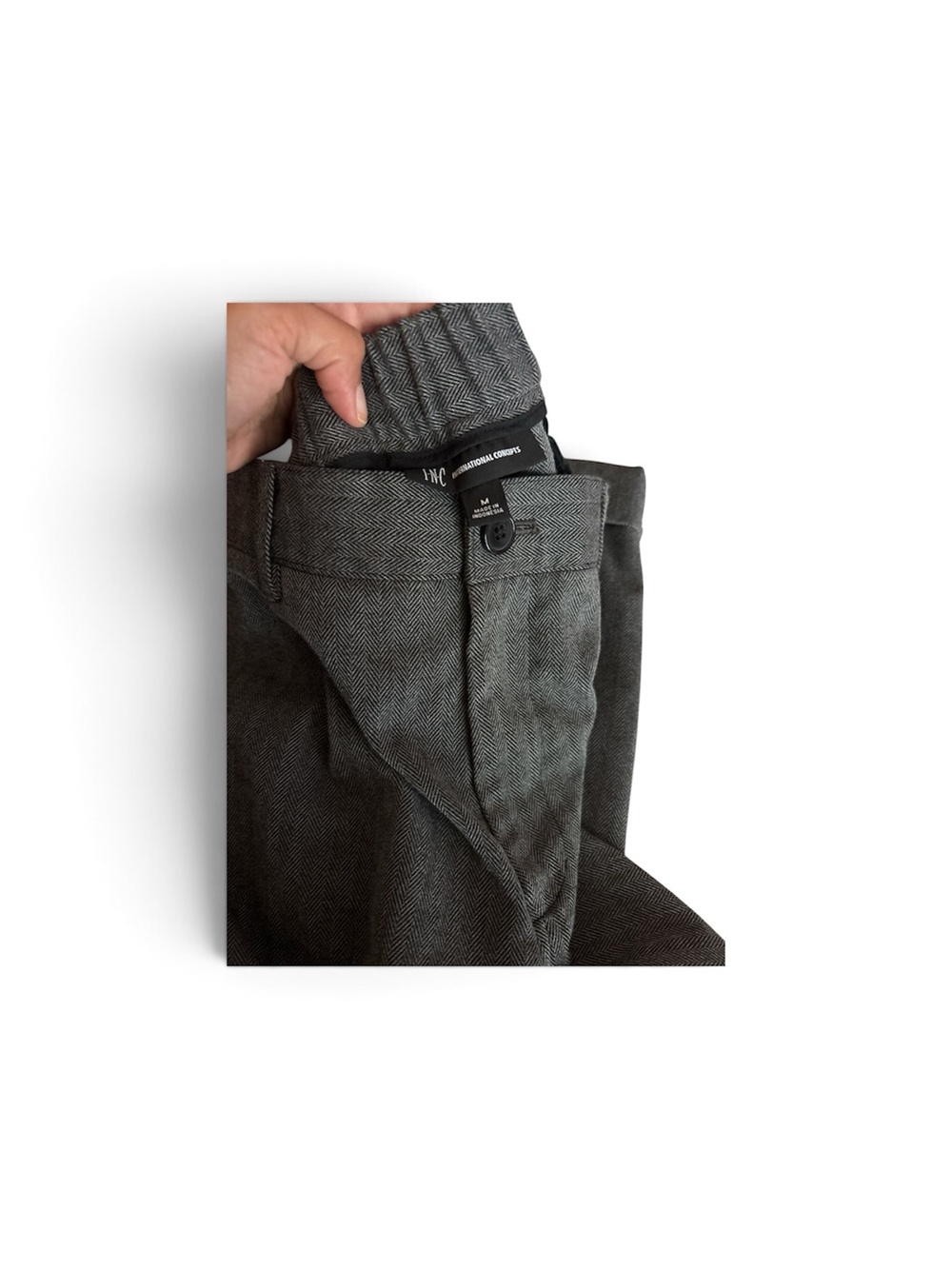 Women’s Gray Herringbone Dress Pants